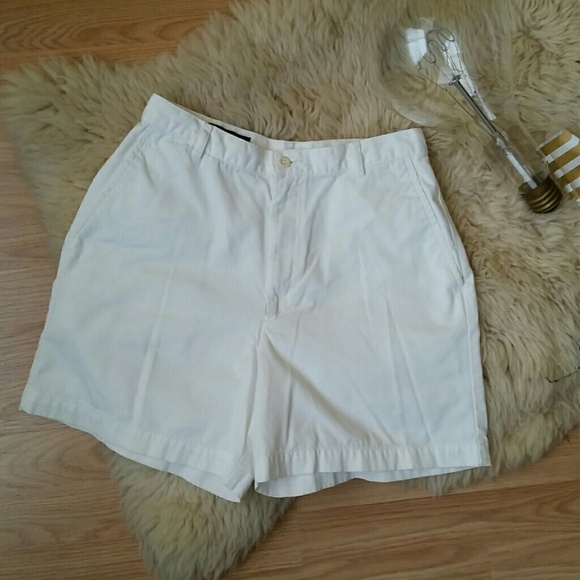 Lands' End Pants - **Lands End high-waisted white jean shorts**